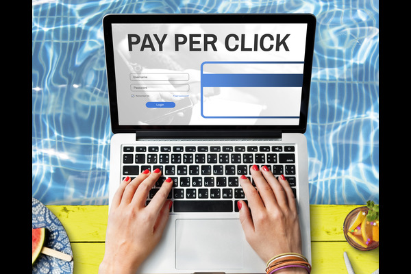 a laptop showing pay-per-click (PPC) digital marketing text in Toronto