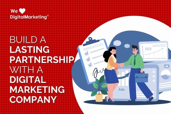 Two business professionals shaking hands symbolizing a strong partnership with a digital marketing company.